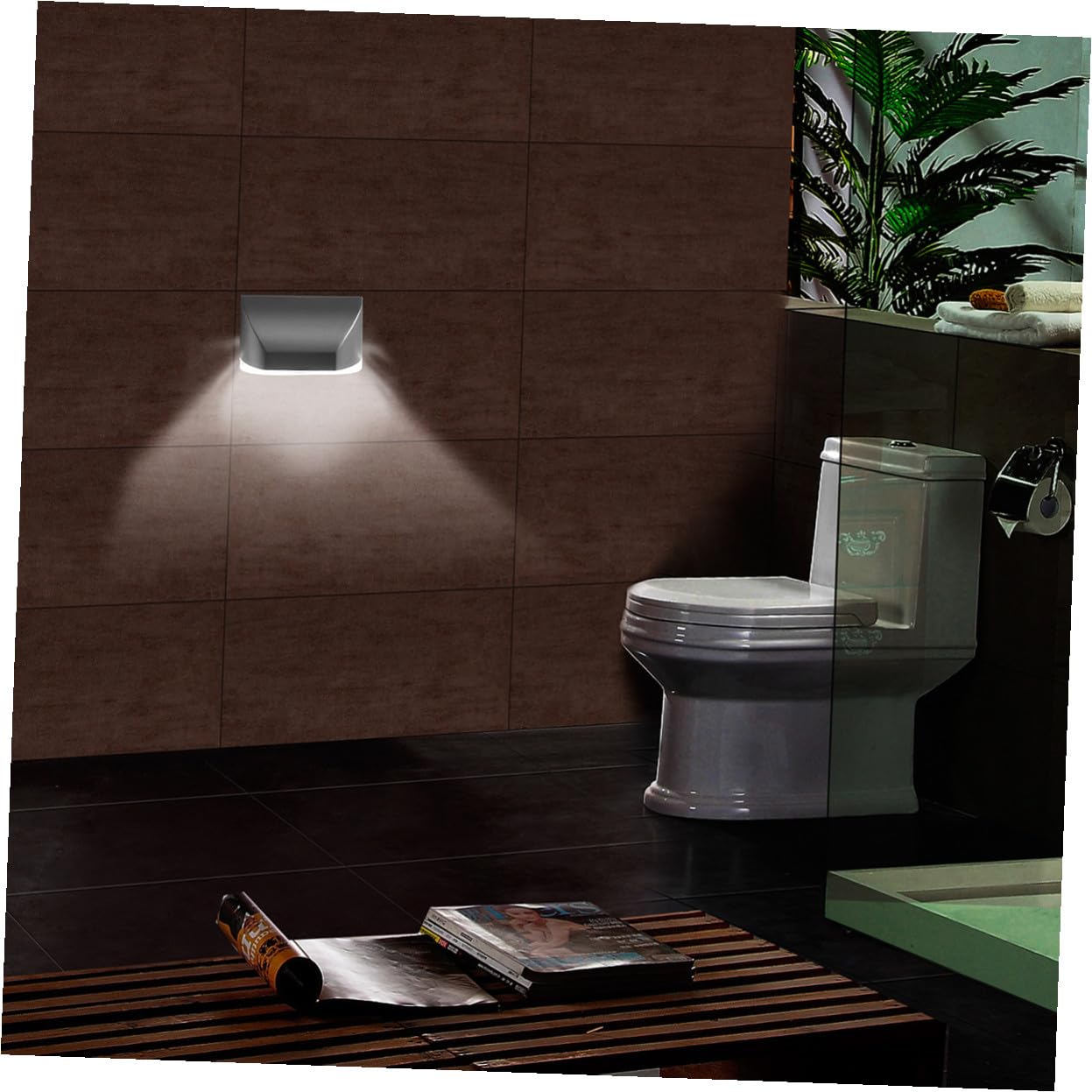 Toddmomy 2 pezzi Lampada LED Sensore Movimento Porta Luce Notturna Infrarossi Intelligente con Induzione Corpo Umano Piccola Applique da Parete Argento per Ingresso e Armadio