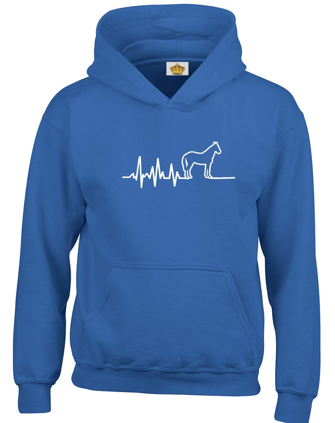 Crown Designs Horse ECG Novelty Gift Unisex Hoodies for Men, Women & Teenagers (Royal/Medium)