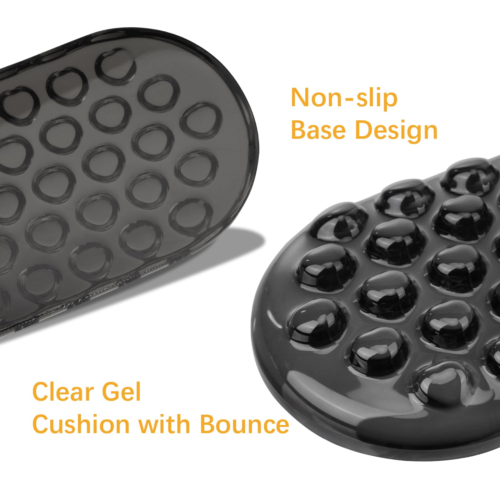 MOSISO Supporto Poggiapolsi Gel per Set Tastiera Mouse Ergonomici Massaggio, Base Antiscivolo Sollievo Dolore&Tappetino Digitare Gel Morbido Rinfrescante per Computer Casa Ufficio, Nero