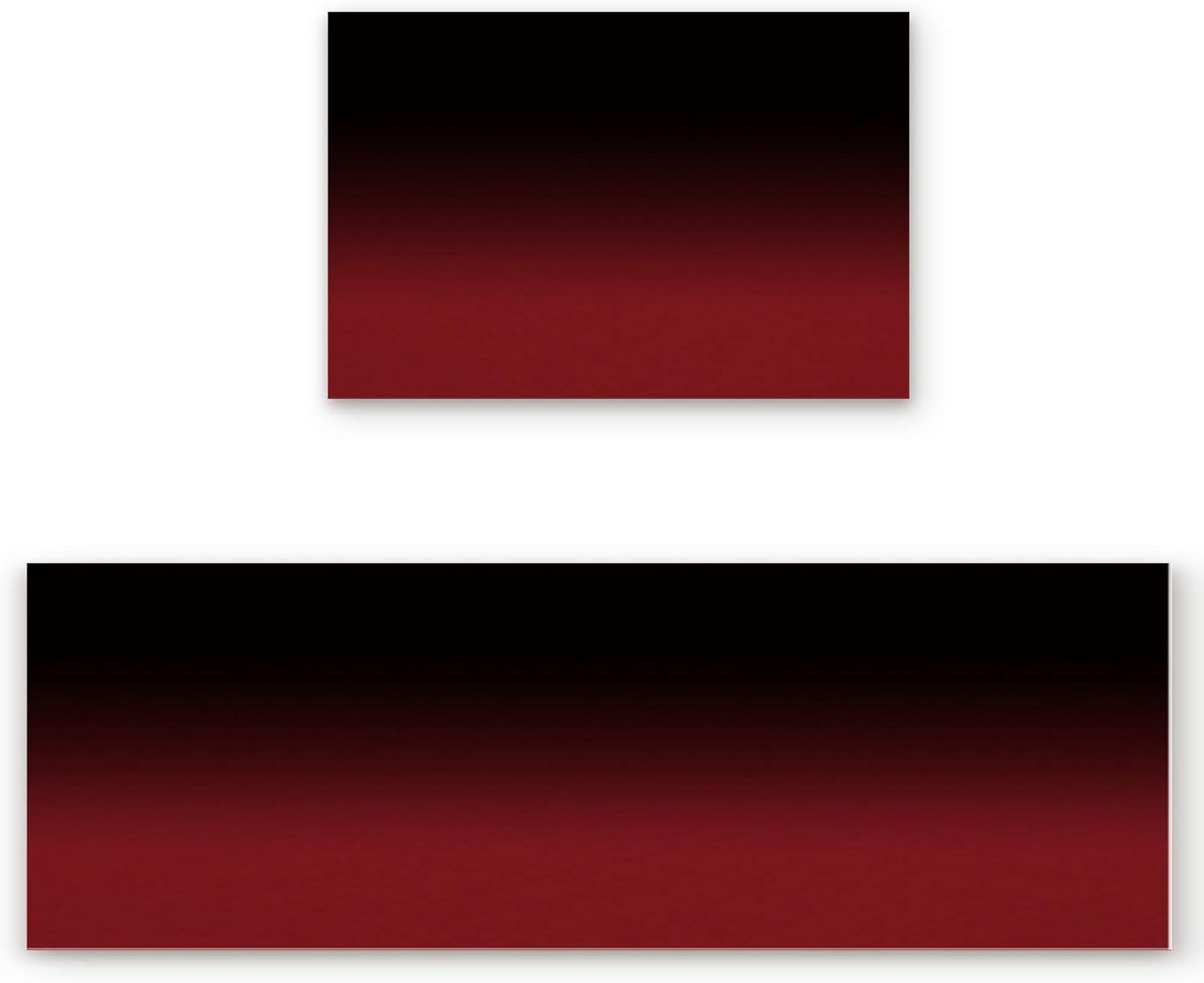 Kitchen Mat 2PCS, Red and Black Ombre Gradient Gradual Color Kitchen Rugs for Kitchen Organization, Anti-Fatigue Kitchen Floor Mats Non-Slip Kitchen Decor Runner Rug, Room Decor Standing Desk Mats