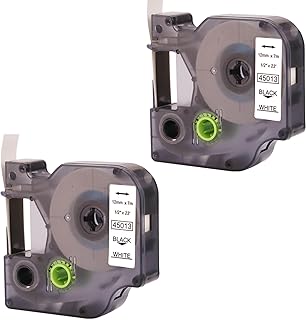 Compatible with Dymo D1 Label Tape A45013 S0720530 Black on White Replacement for Dymo LabelManager 280 160 210D 360D 420P Labelpoint 150 250 Labels, 2 Pack