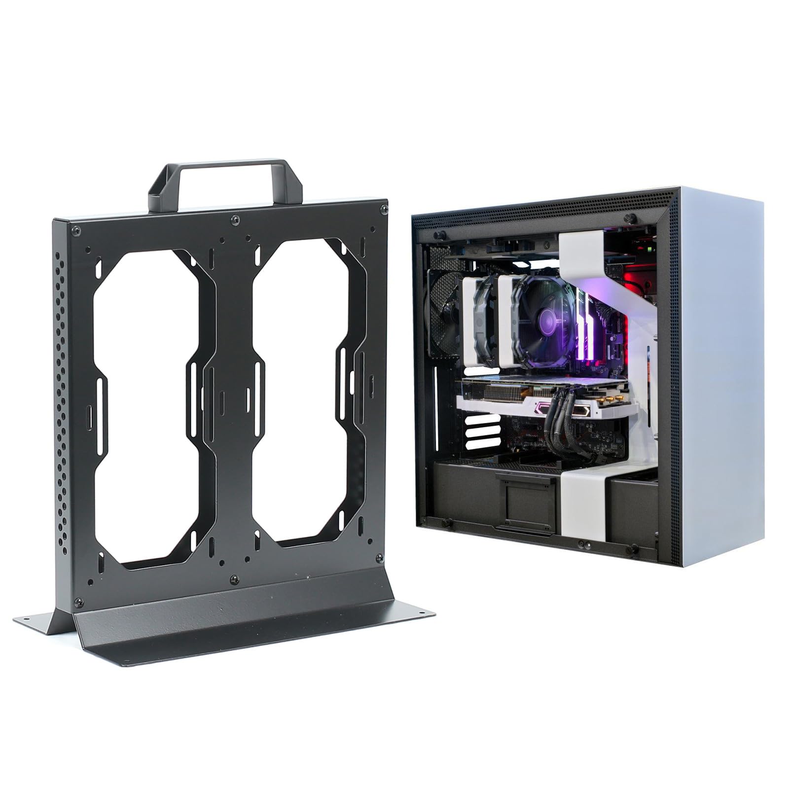 Esterno Due 240 Radiatori Staffa Telaio In Metallo per Migliora I Sistemi di Raffreddamento PC Stabilità Metallo Esterno Computer CPU Cooler Staffa di Montaggio