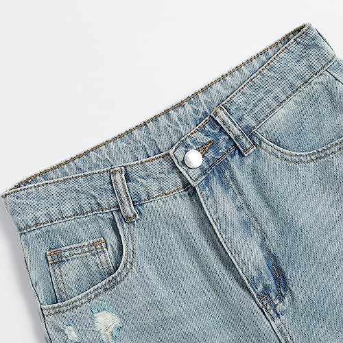 Rhomba Women's High Waisted Distressed Loose Boyfriends Baggy Jeans3