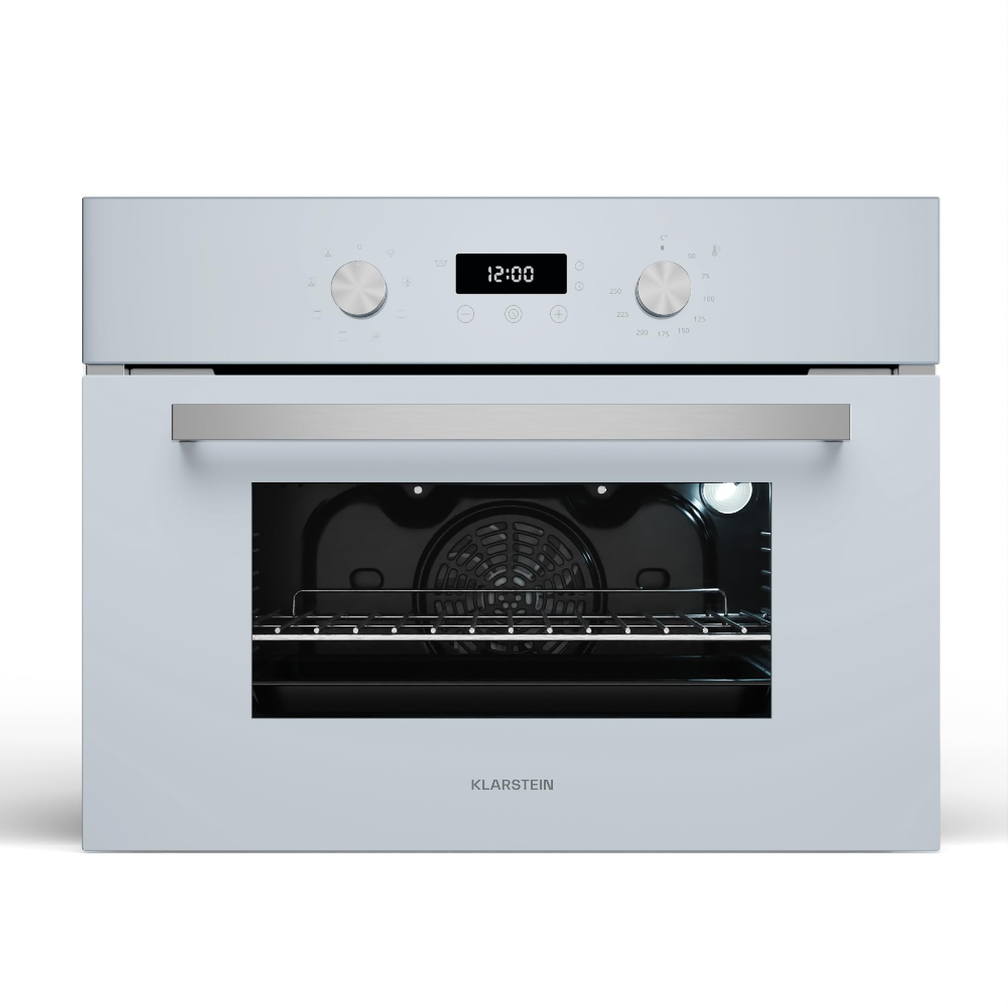 Klarstein SpaceSmart Four Encastrable Chaleur Tournante - 41 L, 8 Fonctions, Minuterie Numérique, Nettoyage Vapeur, Porte Amovible, Classe Énergétique A, Design Compact