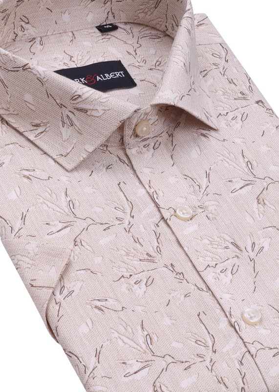 Image of Mark & Albert Men's Half Sleeve Cotton Linen Shirt Blue
