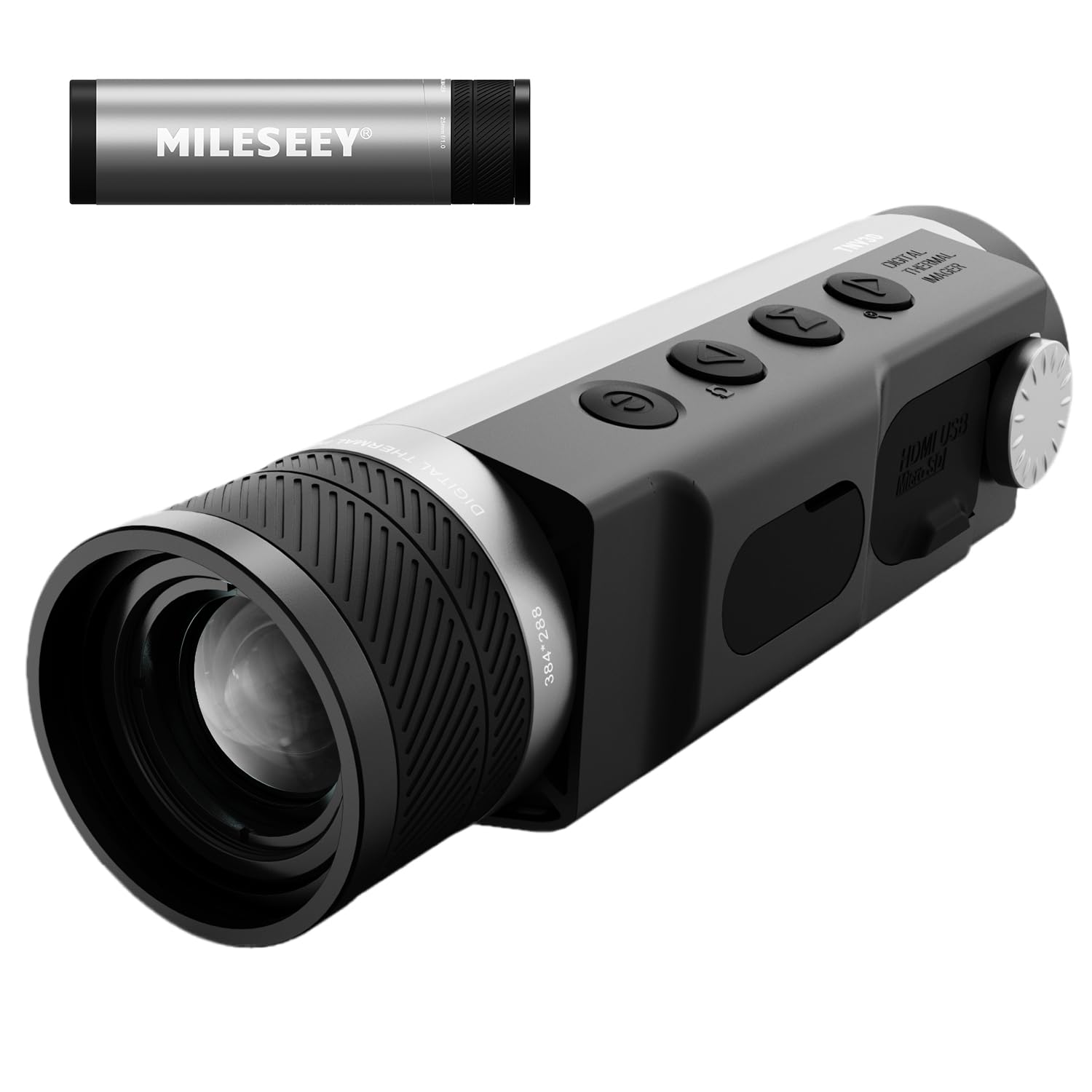 MiLESEEY TNV30 Monoculaire d'imagerie Thermique, 25 mm, 384 x 288 (50 Hz) ; monoculaire de Vision Nocturne Thermique pour la Chasse, écran OLED avec Zoom numérique 8X