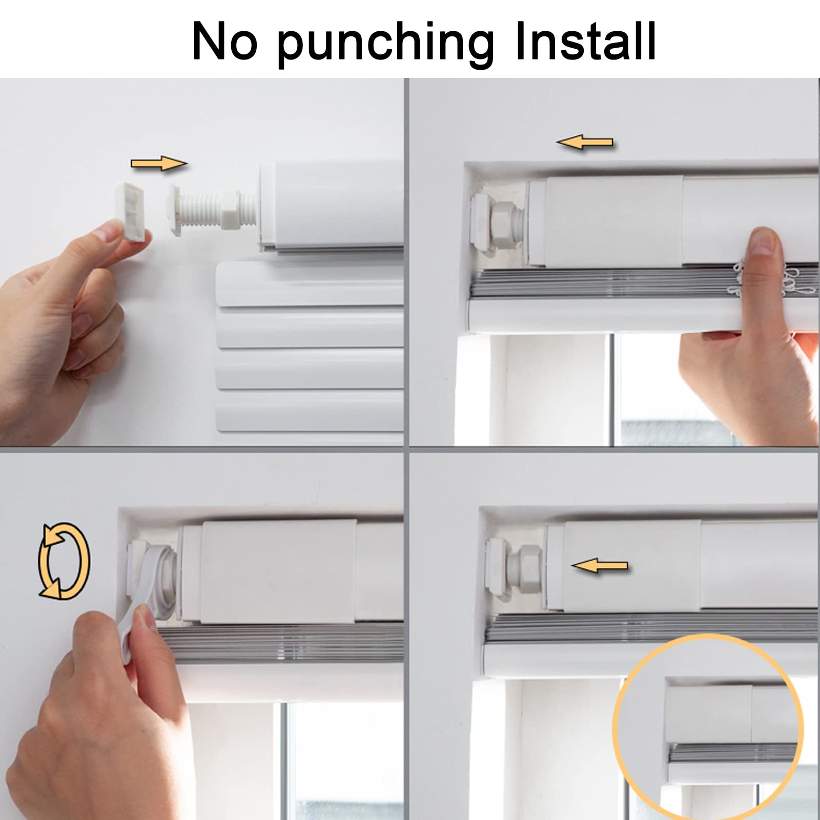 Veneziana in Alluminio,Tendina Veneziana Senza Fori Protezione Privacy Tende Oscuranti Avvolgibili,Decorazione Domestica per Casa,Bagno,Ufficio,con Accessori,Personalizzabile (W90cmxH100cm)