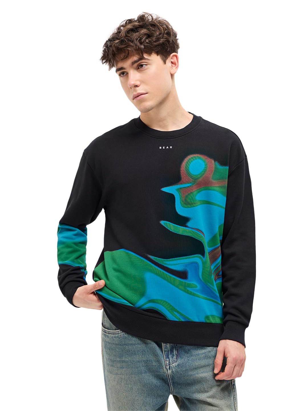 Men's Cotton Solid Relax Fit High Neck Sweatshirt-image-35