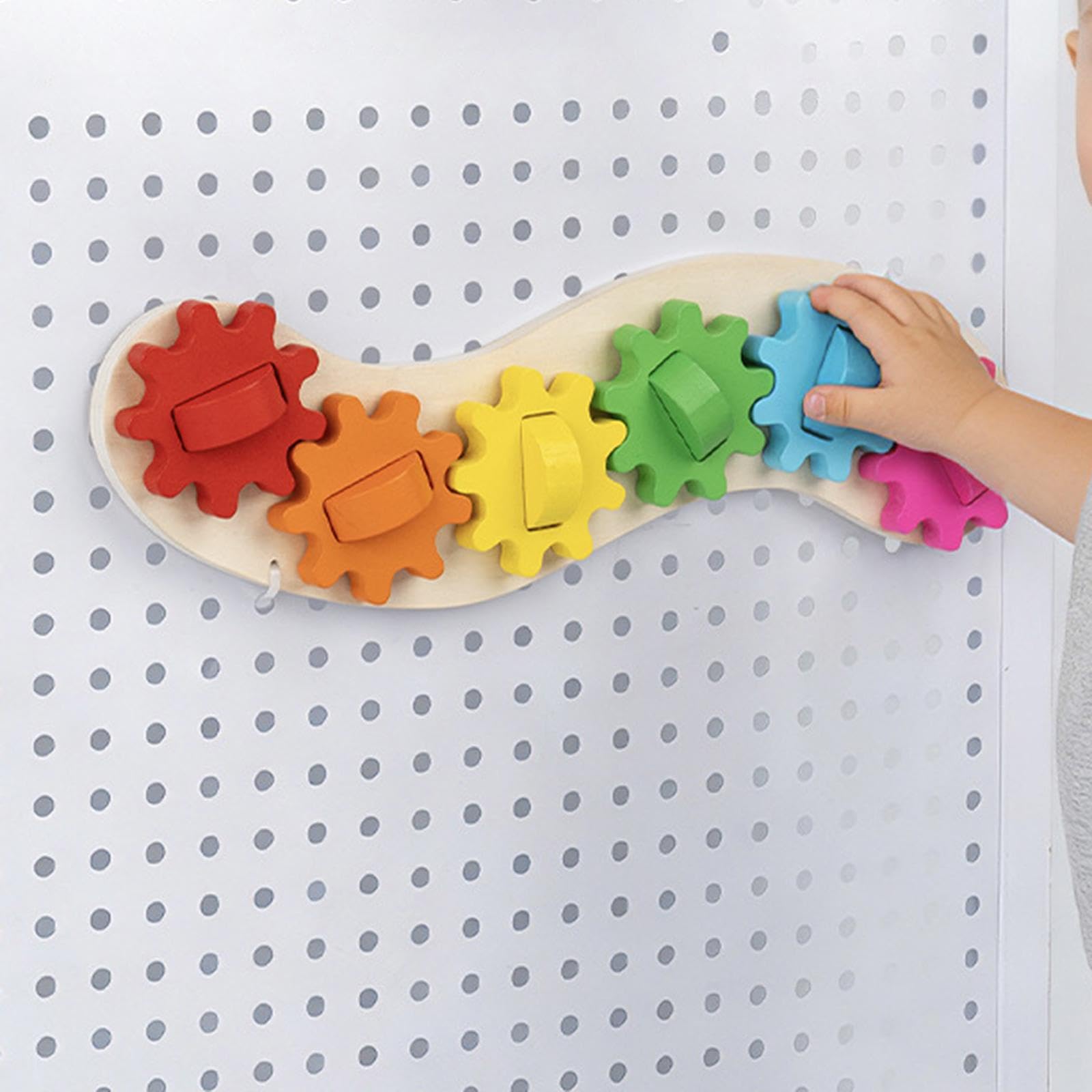 Aktivitätsbrett Zahnradspielzeug Zahnradverbindung Lernsteckbrett DIY Zubehör Regenbogen