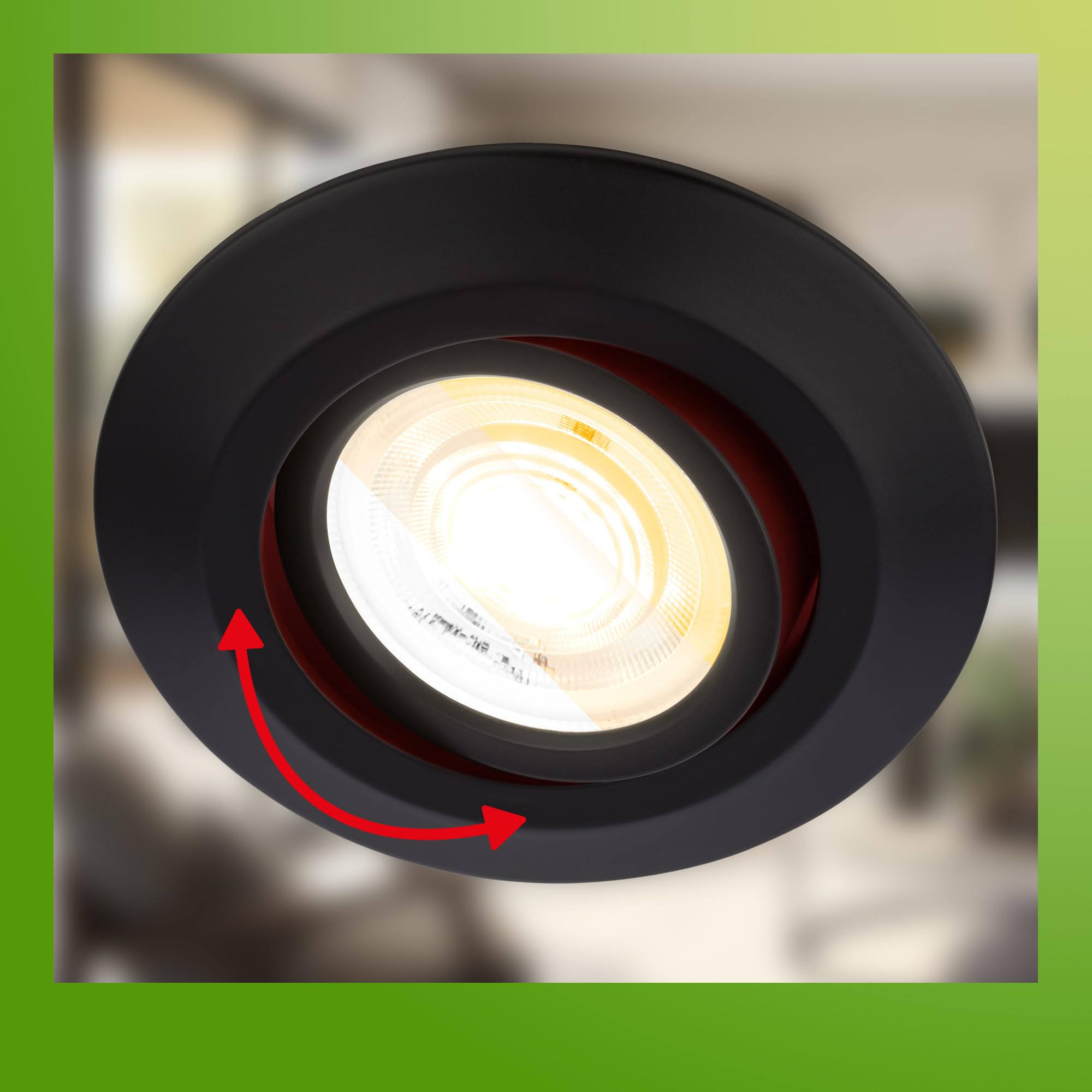 Oktaplex 9 stuks opbouwspot Lile zwart - incl. LED module 3-traps dimbaar 4,8W 230V 2700K warm wit 80x50mm opbouwspot aluminium draaibaar