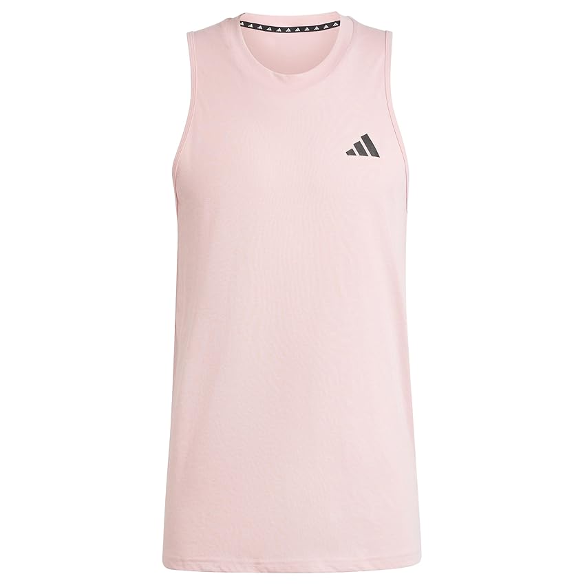 adidas Uomo Train Essentials Feelready Training Sleeveless Tee, Semi Pink Spark/Black, L