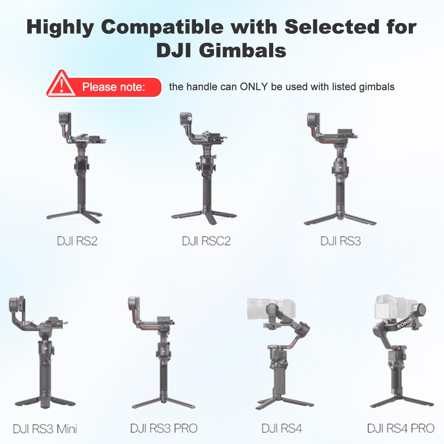 Koolehaoda Mango de cardán ajustable para DJI RS 4, RS 4 Pro, RS 3 Mini, RS 3, RS 3 Pro, RS 2, RSC 2, estabilizador de cardán RSC 2, rica expansión para disparos de ángulo bajo, carga 5 kg. KQ1099