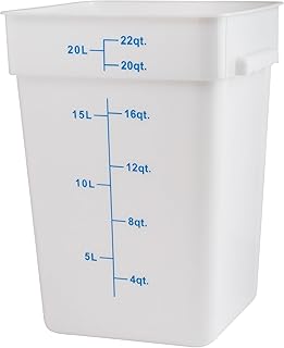 Winco Square Storage Container, 22-Quart, White, Medium