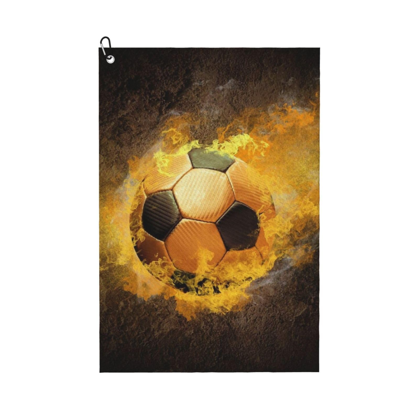 Hnnkloy Football Soccer, 16x24 in Portable Waffle Golf Towels with Carabiner Clip for Golf Bag