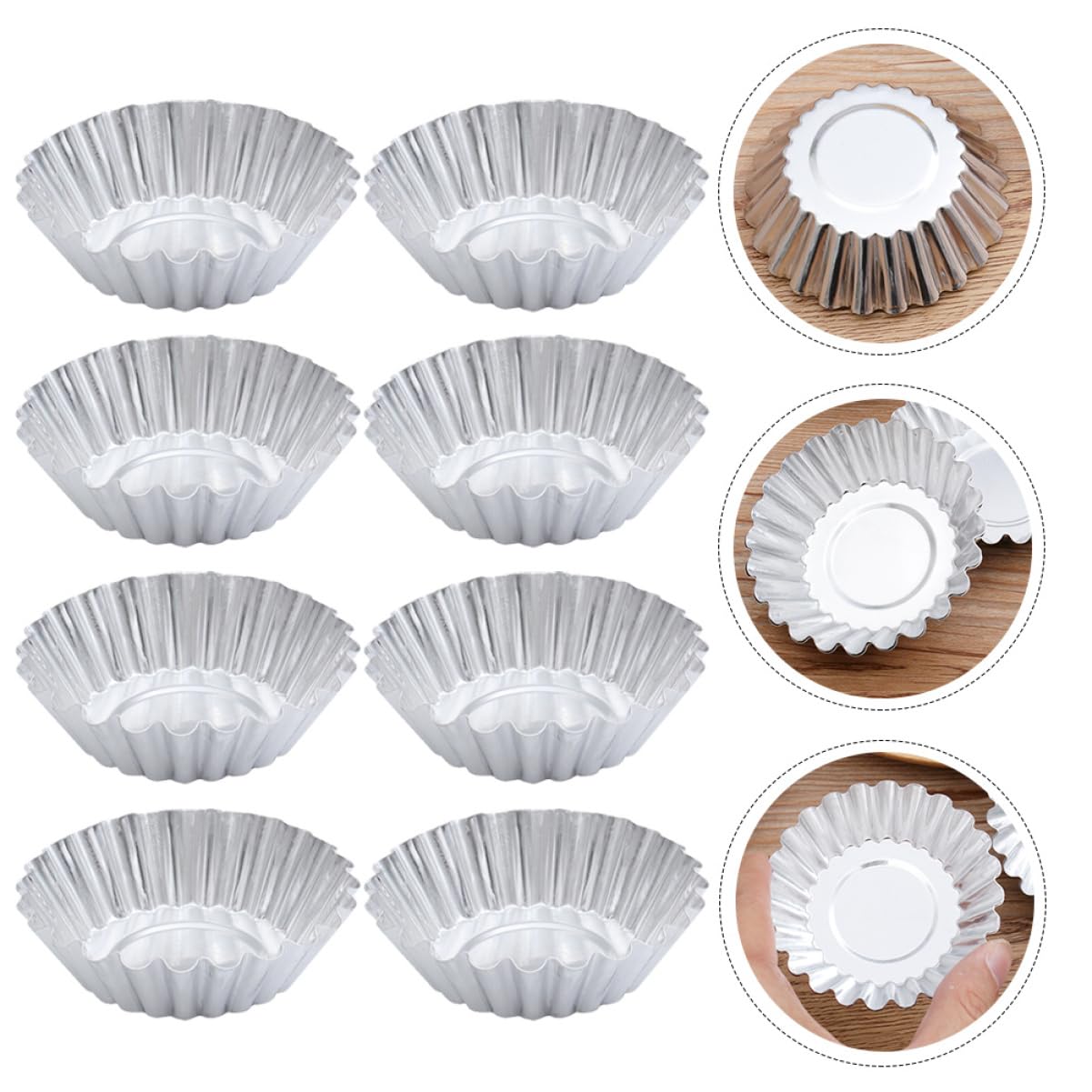 Moule à Tartelettes en Alliage D'aluminium 100 Pièces Argenté