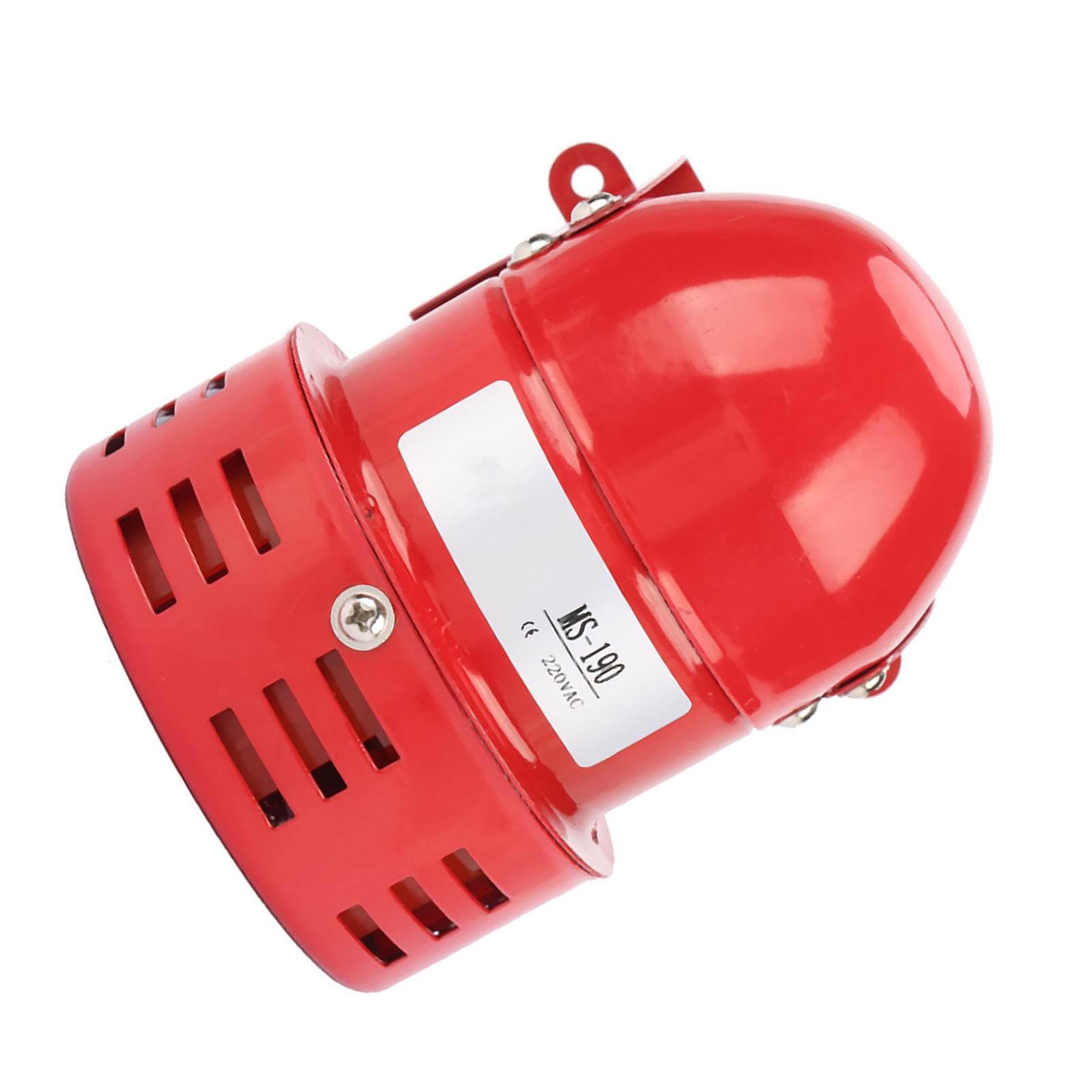 Sirene Alarme 220V Puissant à Exterieure, Sirene Alarme 110dB, Rouge Moteur Conduit Sirène Métal Corne Industrie Bateau Alarme 25W 50mA