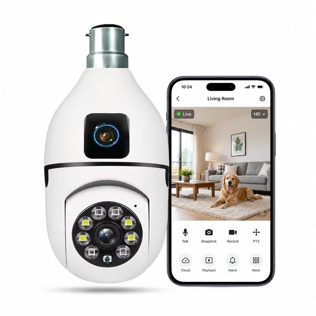 maccam 5mp indoor wifi smart cctv camera for home | full hd | color night vision | two way audio | wireless home security camera with mobile app v380 pro (cv dual lens)