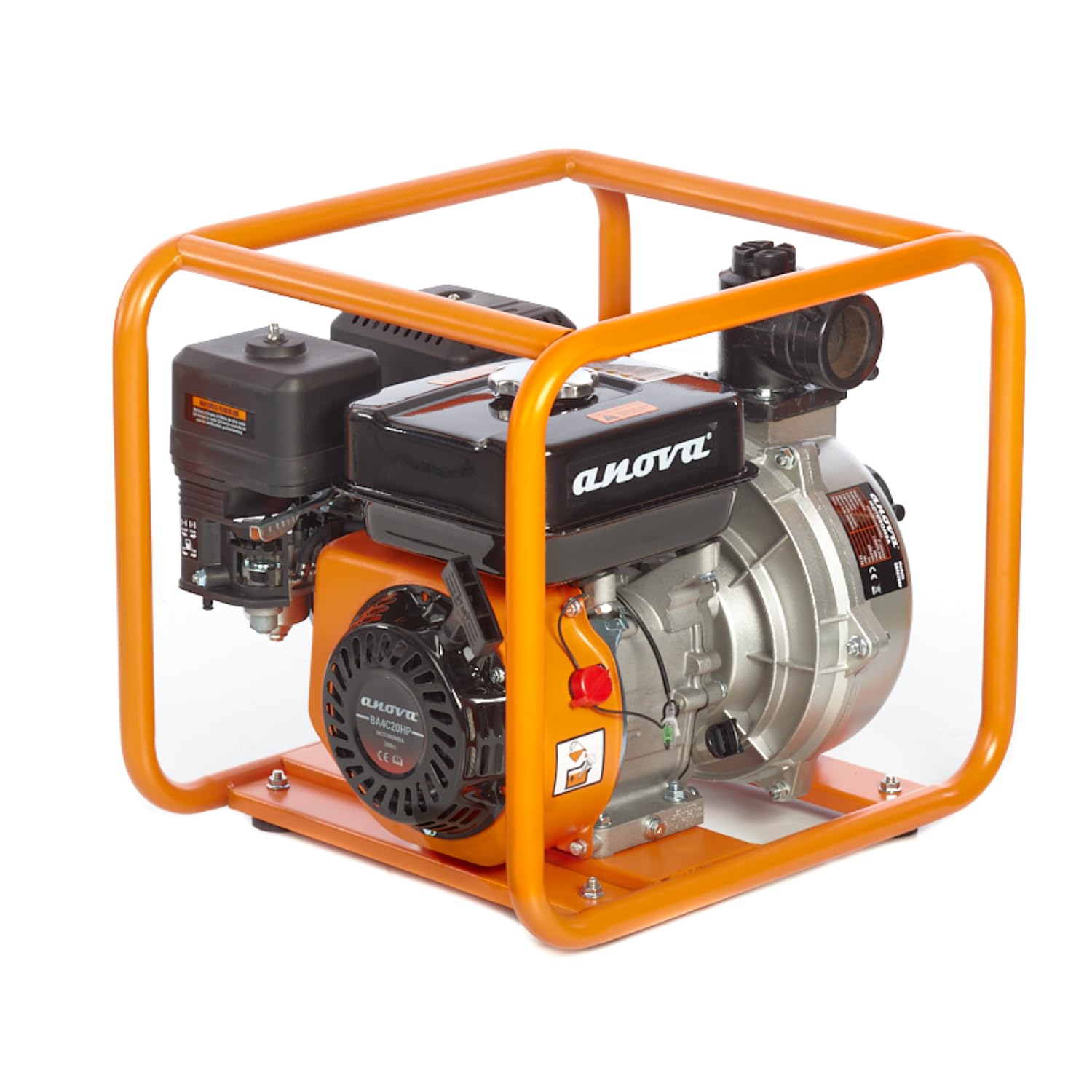 ANOVA - Motobomba Gasolina Alta Presión | 2" 208 cc 4T | Cilindrada 208 cc | Potencia 7 HP - 5,3 kW | Para Riego Agrícola, Trasvase y Achique de Agua en Fincas y Obras | Arranque Manual