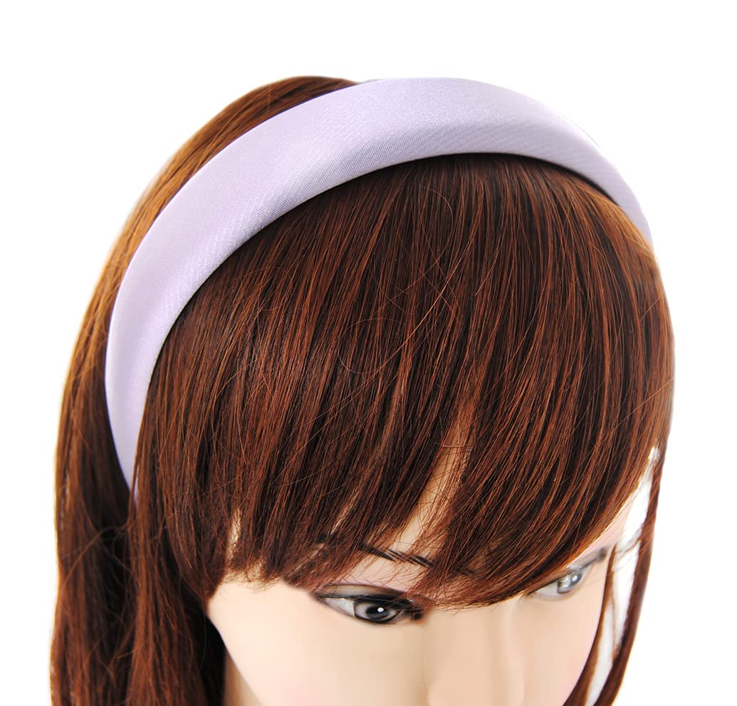 axy HRK2B Headband with Fabric Padded Metallic Colour - Women's Metallic Look Headband Hair Accessories (Light Purple) - Image 3