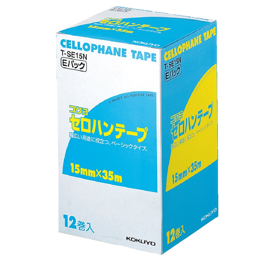 Amazon | コクヨ セロハンテープ 大巻き お徳用Eパック 15mm 12巻入 T