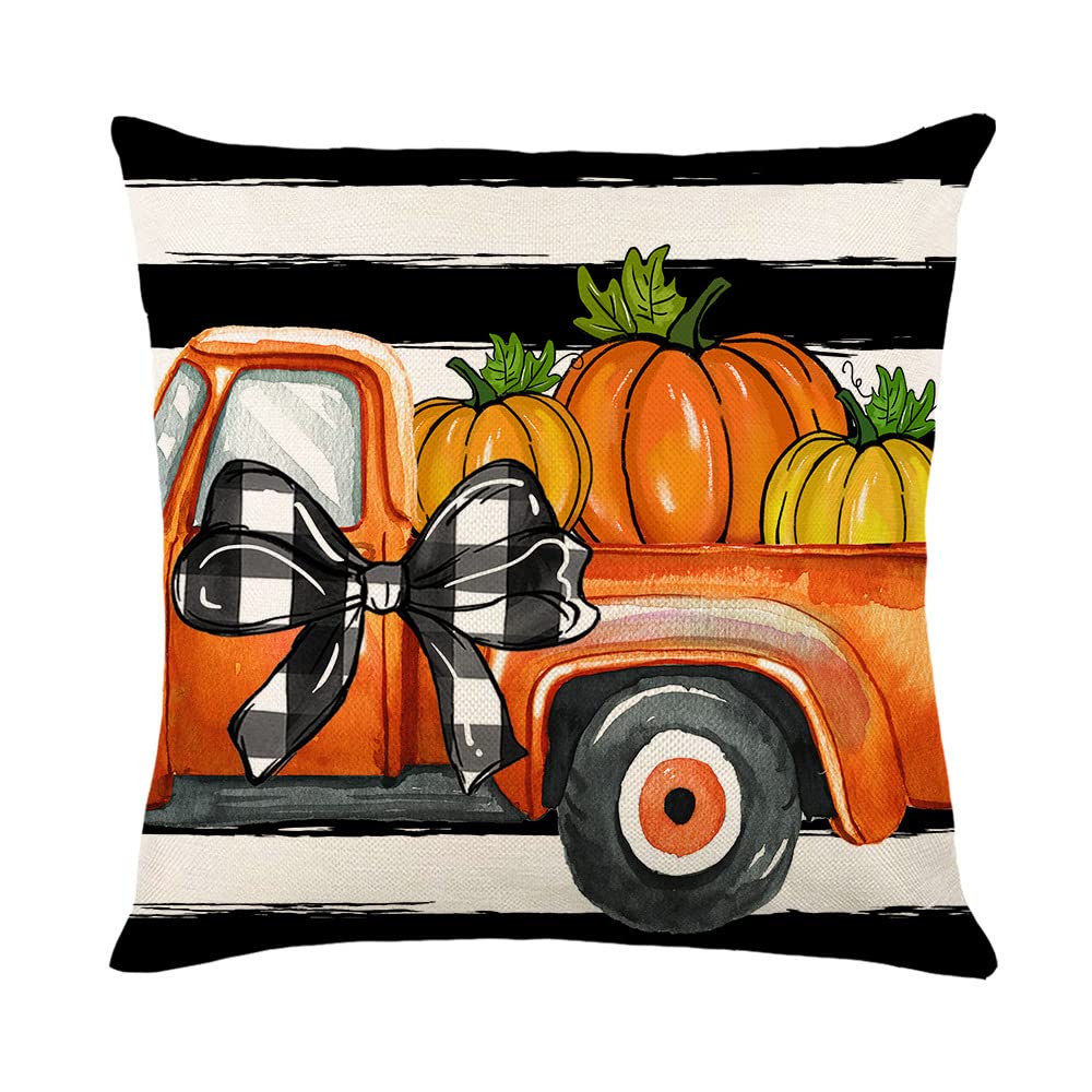YWLUUOO Pillow Cover Autumn Thanksgiving Decorations Throw Pillowcase Stylish Autumn Pumpkin Pillow Cover for Home Decor
