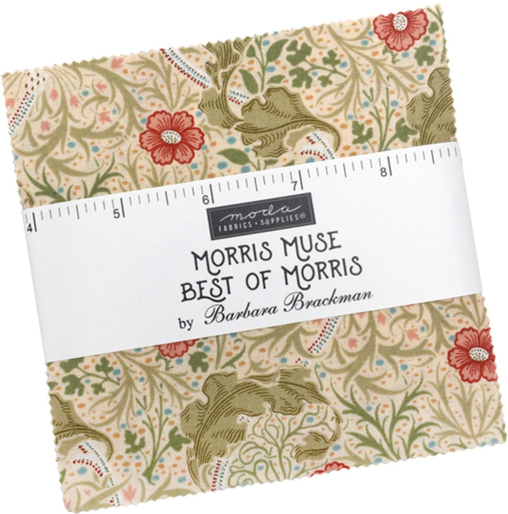Moda Fabrics Assorted Morris Muse Charm Pack By Barbara Brackman, 42 5-Inch Precut Fabric Quilt Squares