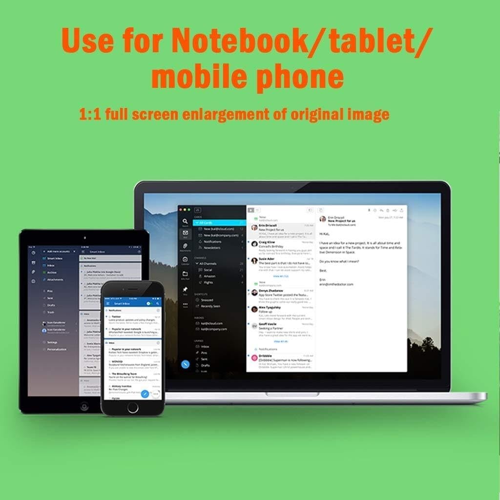 21" 3D Screen Amplifier for Laptop & Phone, Adjustable Angle Design, Eye Protection Blue Light Blocking, HD Magnifier Movies, Videos Gaming(White)