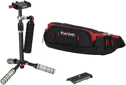 Fotodiox Estabilizador de cardán de fibra de carbono profesional para cámaras DSLR, MILC y GoPro, sistema estabilizador de video portátil y soporte