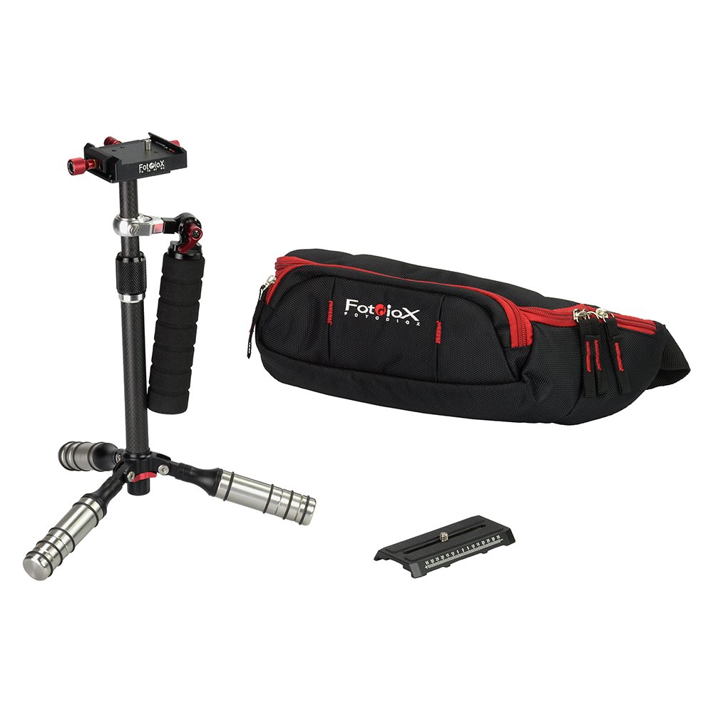 Fotodiox Pro Carbon Fiber Gimbal Stabilizer for DSLR, MILC & GoPro Cameras - Handheld Video Stabilizer System and Stealthy Camera Support for Small to Mid-Sized Cameras
