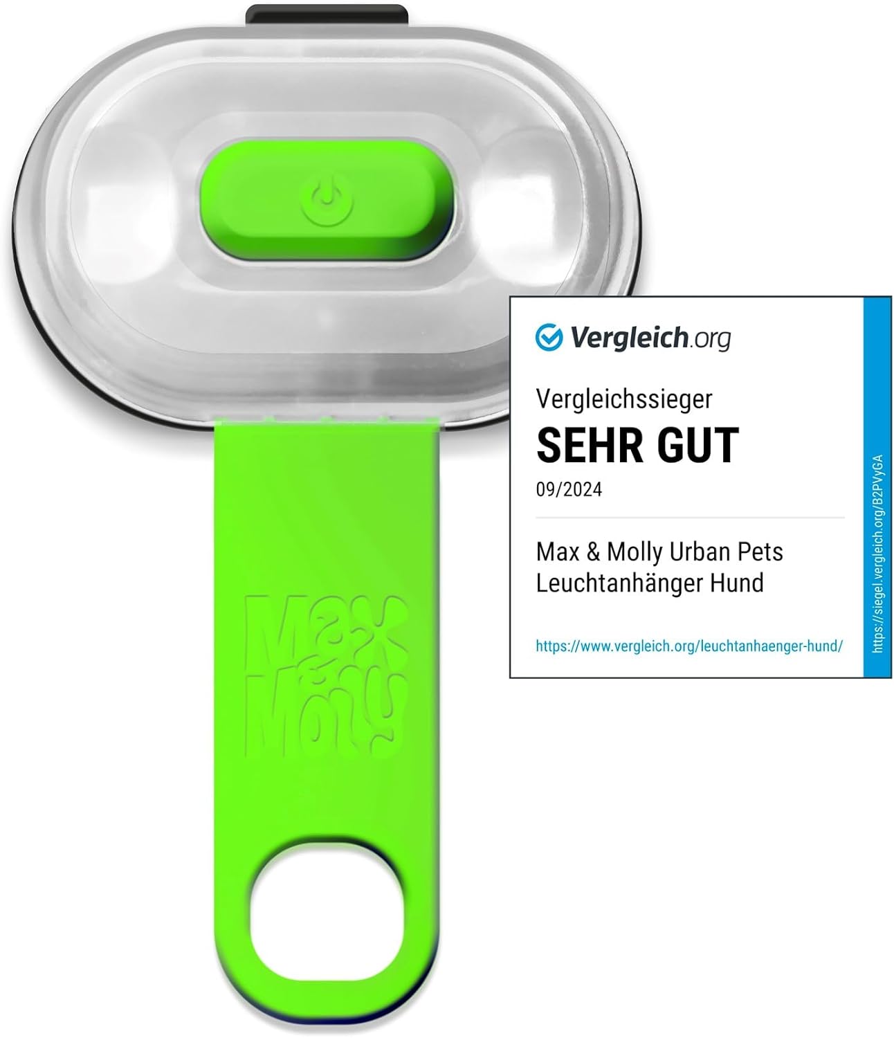 Max & Molly USB Rechargeable LED Safety Pet Light for Dog Collars & Harnesses – Waterproof, No-Dangle Secure Design, One Size Fits All – Ideal for Walking, Running, Biking & Outdoor Adventures