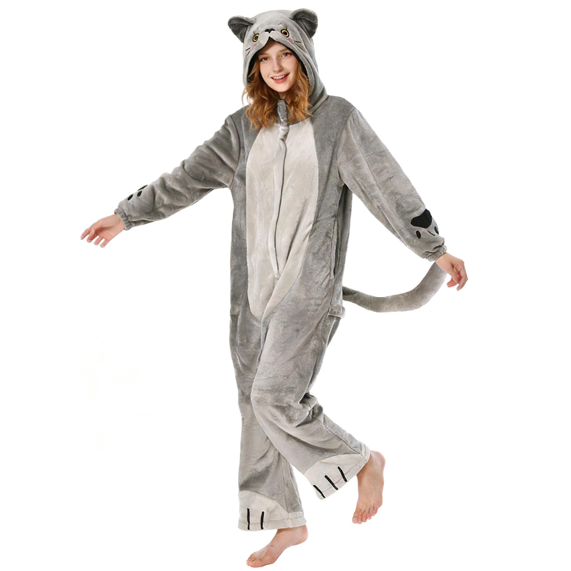 OLAOLA Pijama Adulto, Disfraz de Animal, Unisex Onesie para Cosplay de Halloween, Pijama Entero de Una Pieza para Mujer y Hombre