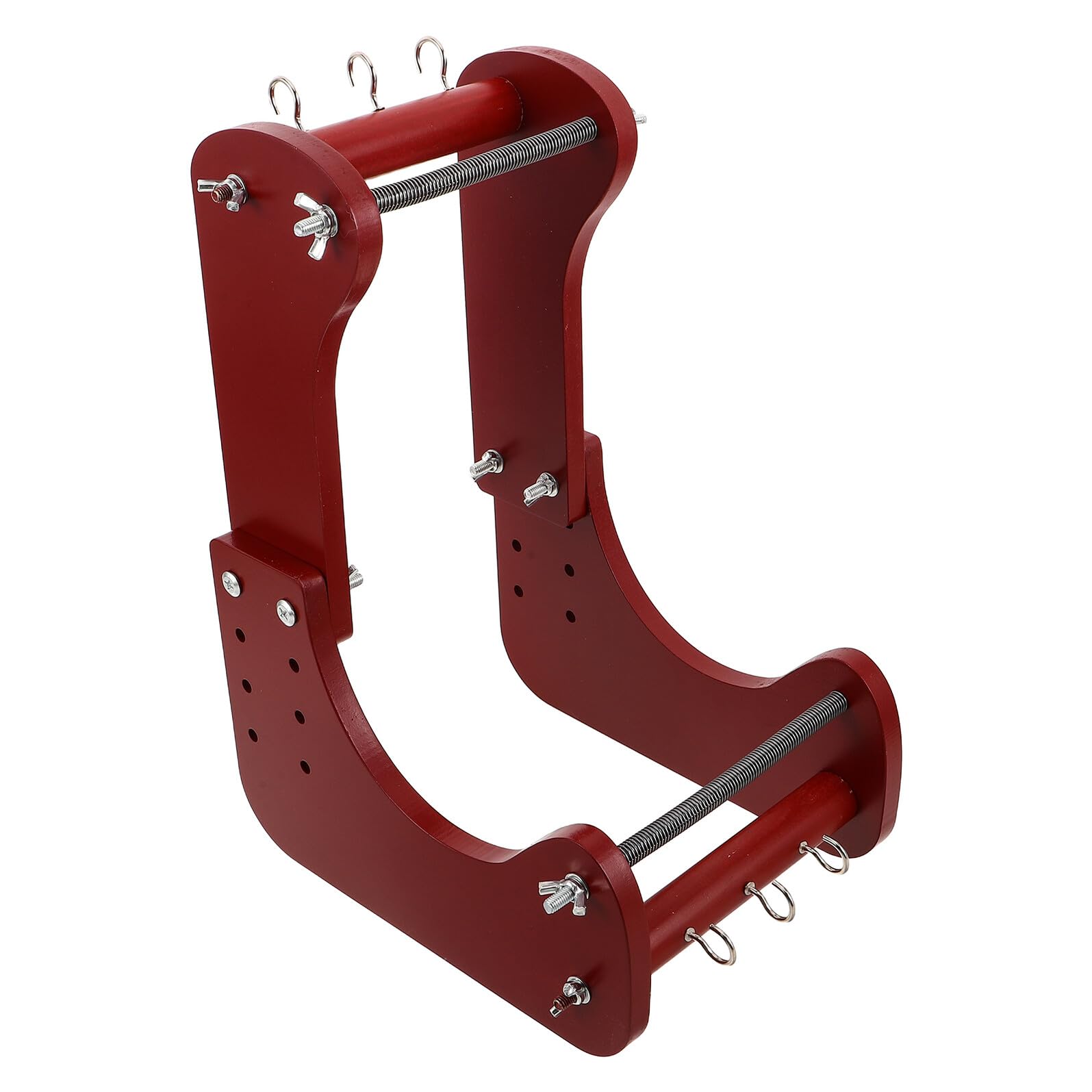 SHINEOFI Métier à Tisser Bracelet en Bois Rouge Portable et Réglable Design Ergonomique Incliné pour Fabrication de Bijoux, Bracelets et Projets de Perlage