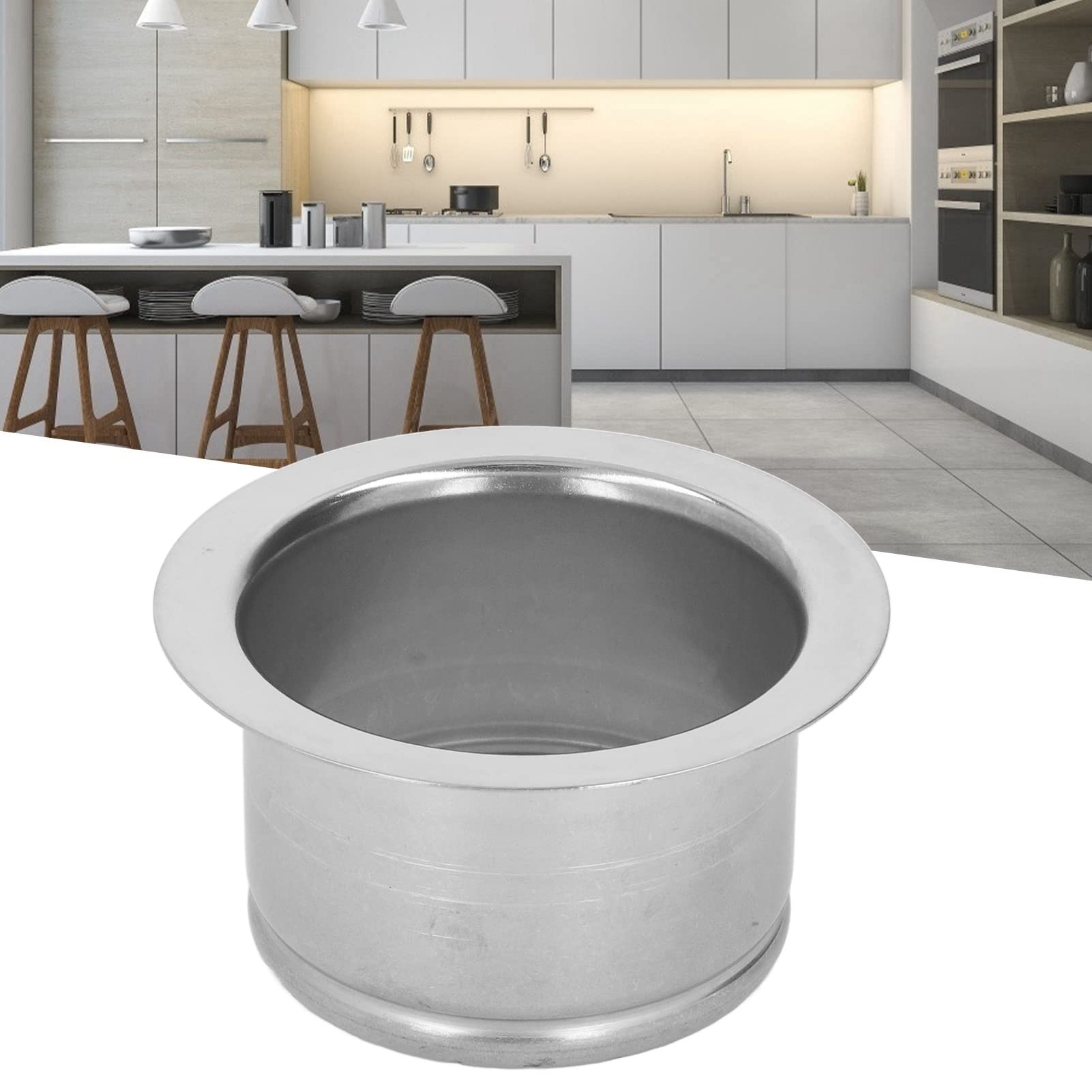 Haofy Flangia per Lavello Estesa da Cucina, Flangia per Smaltimento dei Rifiuti Profonda 114 Mm Flangia per Smaltimento dei Rifiuti Profonda in Acciaio Inox Accessori per la