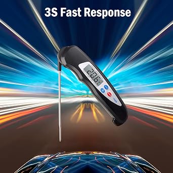 Digital kitchen Thermometer Cooking food, Accurate Thermometer with Foldable Probe, instant read Meat Thermometer with LCD screen, ℉/℃ Button for Hot Beverage, Meat, Grill, BBQ, Jam, water