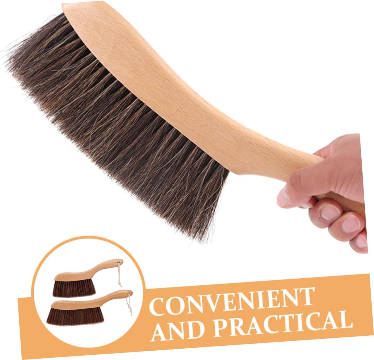 Beavorty 2Pcs Dust Brush with Wooden Handle Durable Hand Broom and Cleaning Brush for Furniture Sofa Carpet and Home Use for Lint and Dust Removal