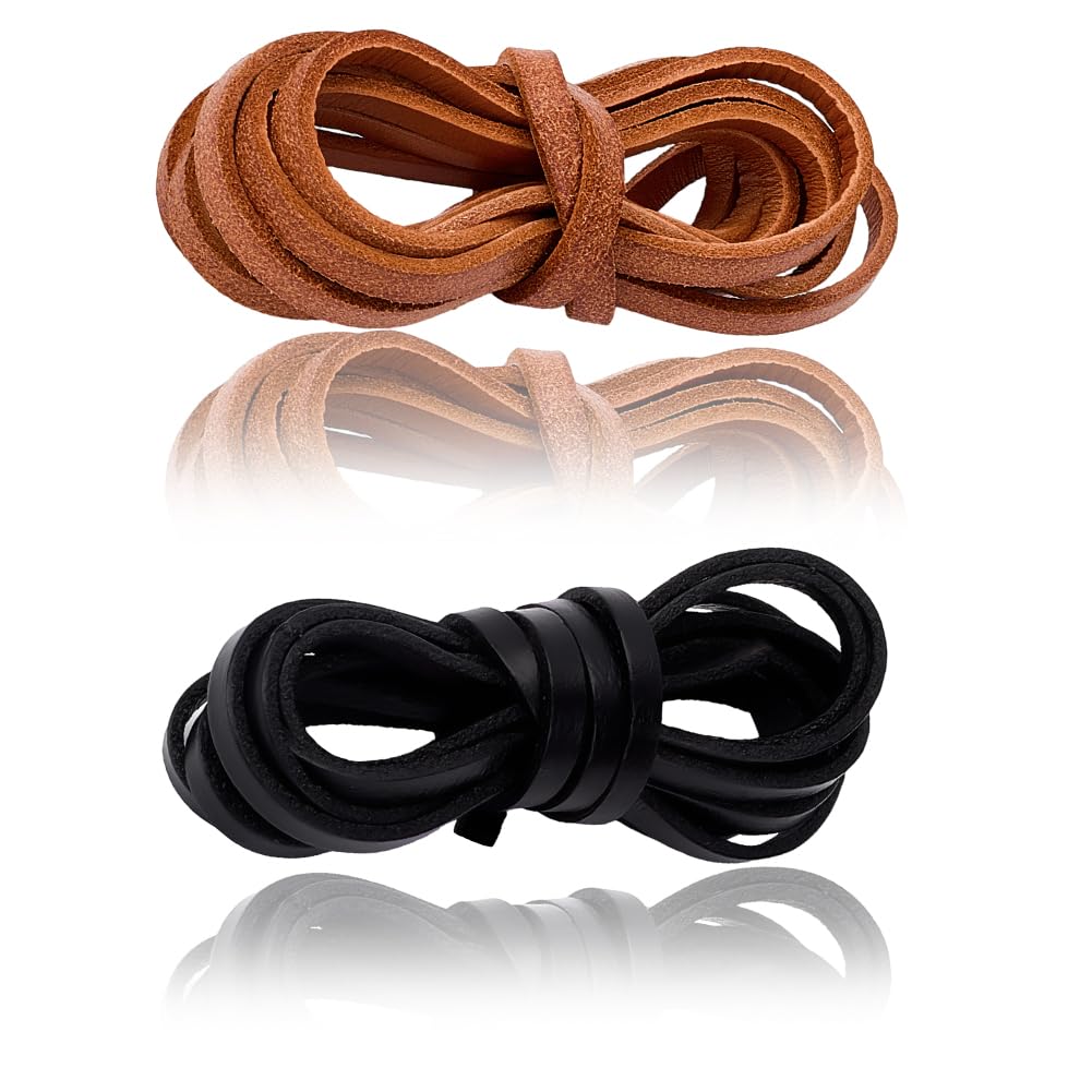GORGECRAFT Kit de Réparation et de Remplacement de Gants de Baseball en Cuir de Vache 4.4 Yard Noir et Marron avec Aiguille de Laçage en Acier Inoxydable pour Receveurs Athlètes