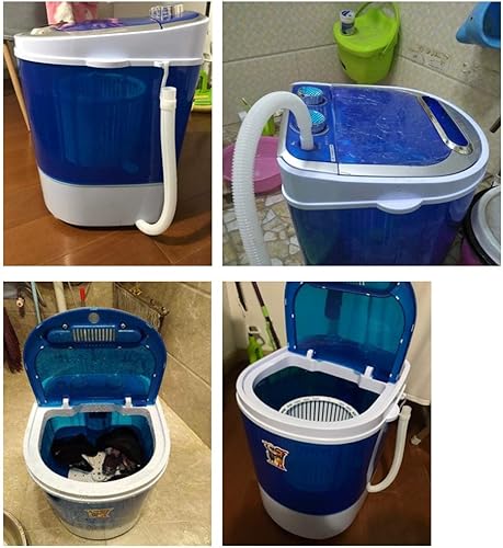 Miniatura 5 de YXCKG Mini lavadora con secadora giratoria, máquina de lavandería, nivel de agua ajustable, lavadora compacta con manguera de drenaje, para hogares