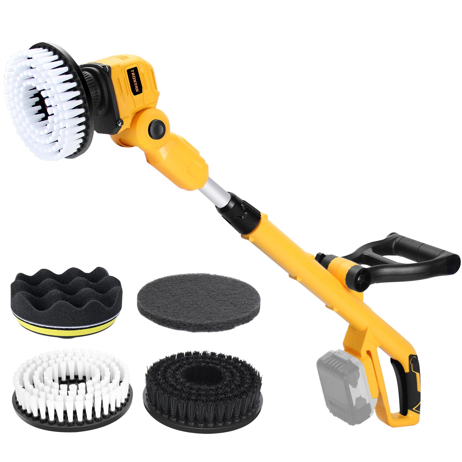 Cordless Power Scrubber Compatible with Dewalt 20V MAX Battery Tool Only Brushless Floor Cleaner with Extension Handle 4
