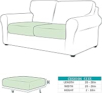 Vista 5 de HOOBUY Funda de cojín impermeable de 2 piezas, elástica para sofá, protector de muebles con elástico, adecuado para sofá biplaza, sofá de 2 plazas