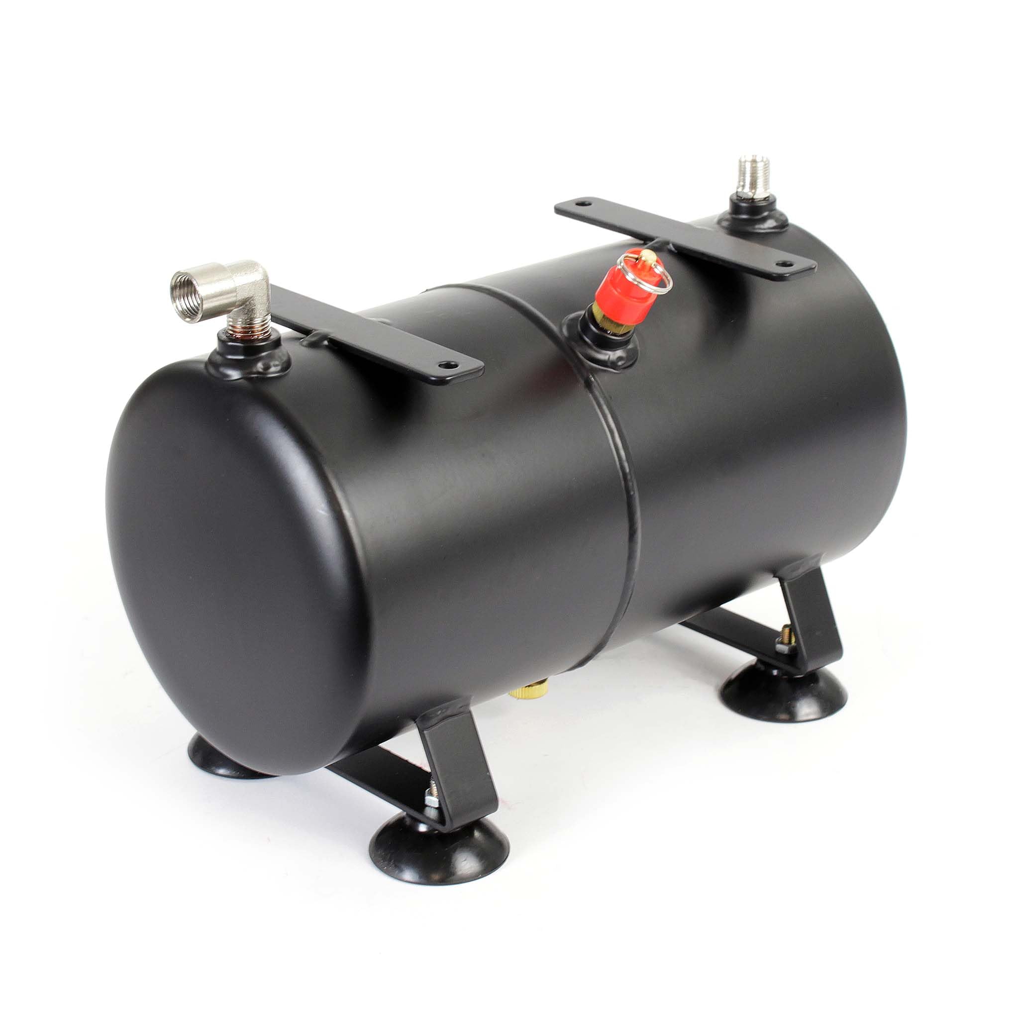 Wiltec 3 L Drucktank für Airbrush Kompressor AS186, 3x 9,52 mm IG, 1x 12,91 mm IG, bis 4 bar, Druckbehälter Ersatzteil, Airbrush Zubehör