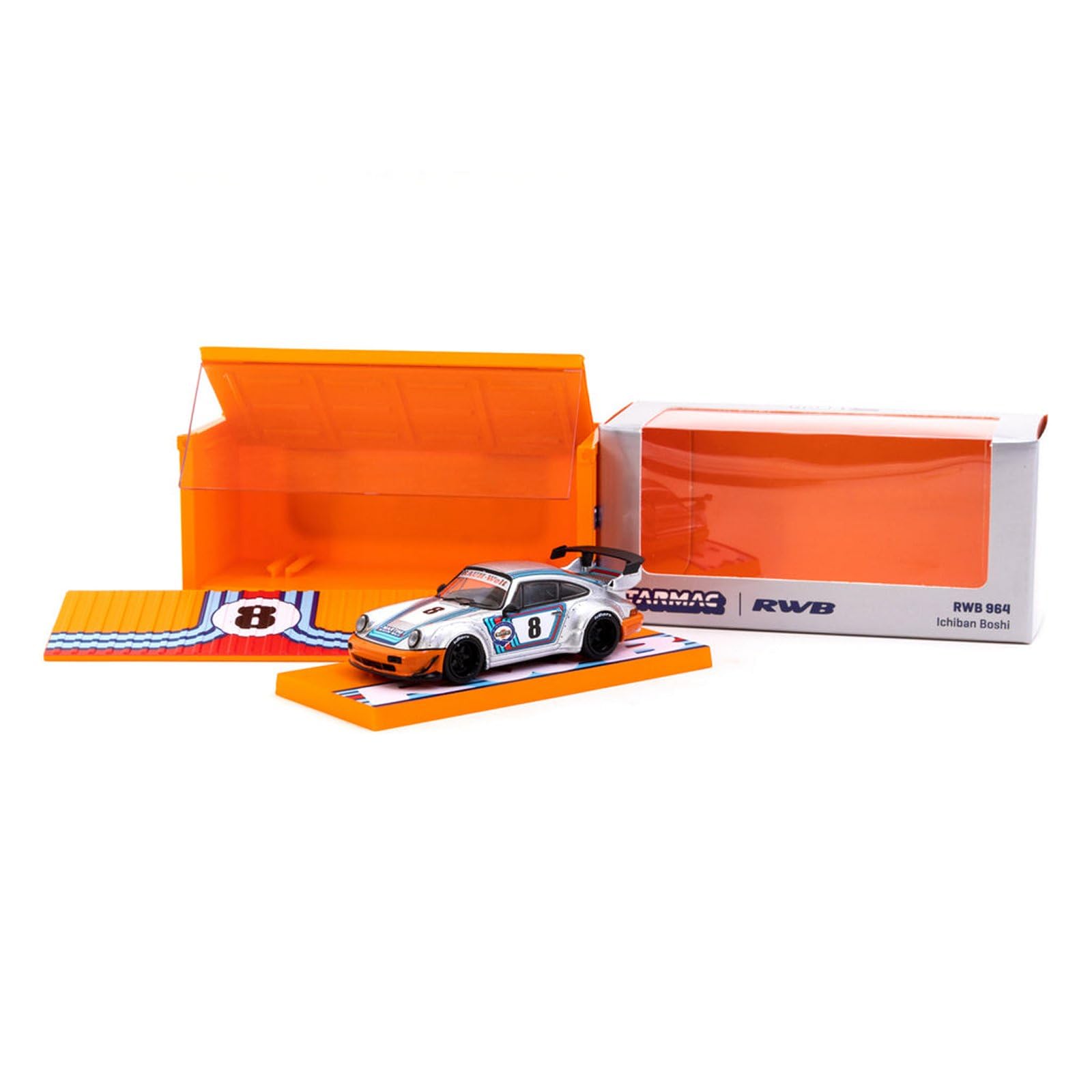 Maquette De Voiture Miniature 1:64 - RWB Porsche 964 Ichiban Boshi - Métal - Avec Boîte Et Support - Neuf
