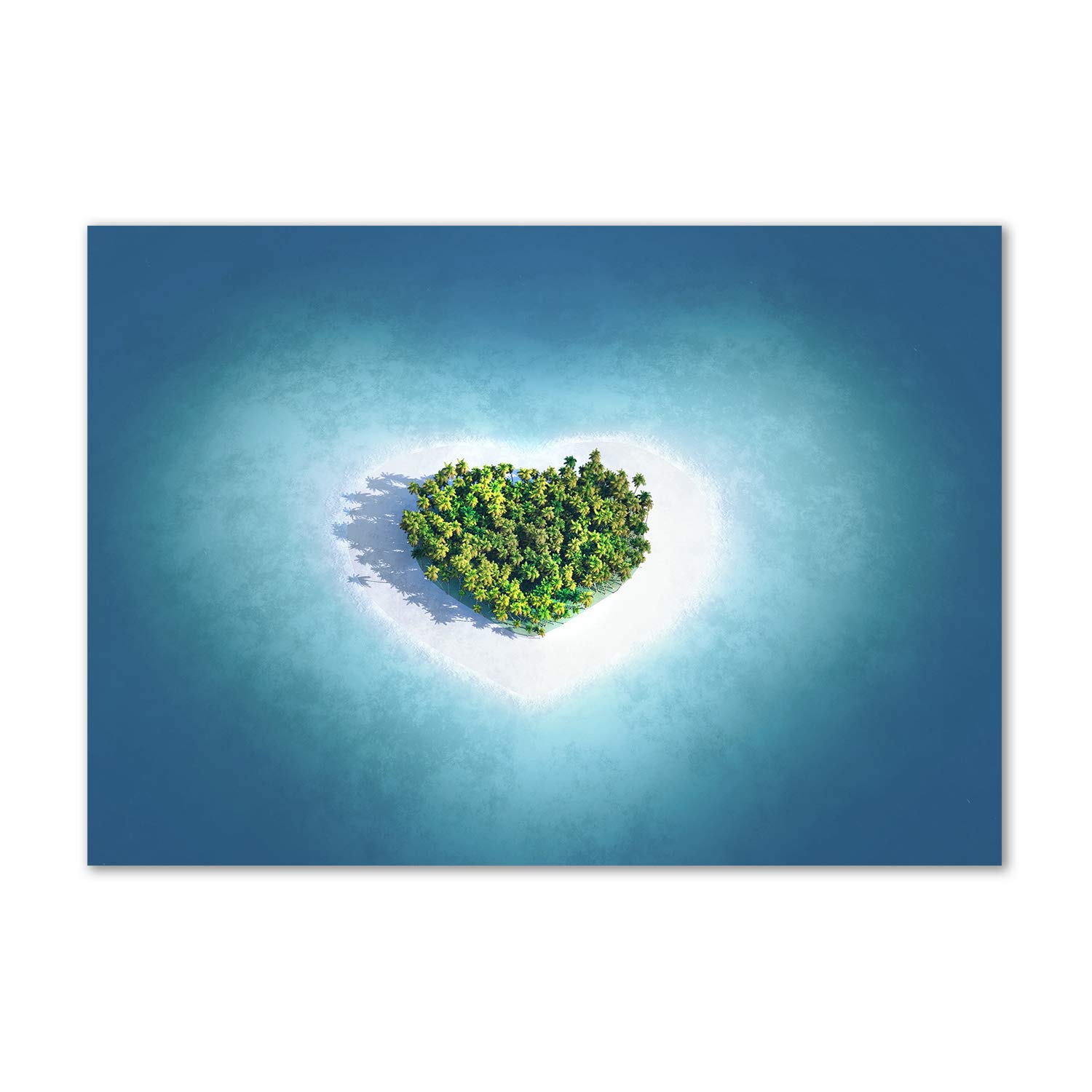 Tableau acrylique Tulup île en cœur au design premium pour décoration murale