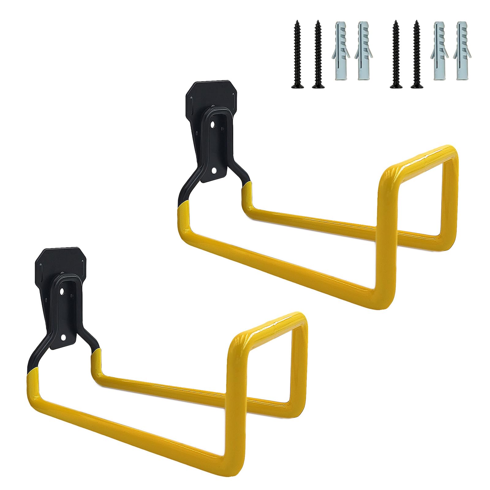 Msioytog Yellow 2Pcs Iron Garden Hose Holder Wall Mounted Water Hose Hook Organizers Hanger For Outdoor Organization And Space Efficiency Rust Resistant Hanger