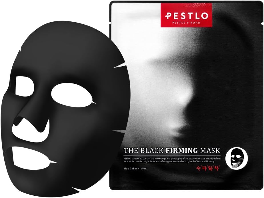 Pestlo The Black Firming Mask, 7 Sheet - Moisture, Antioxidant Effect for Clear & Transparent Skin Care