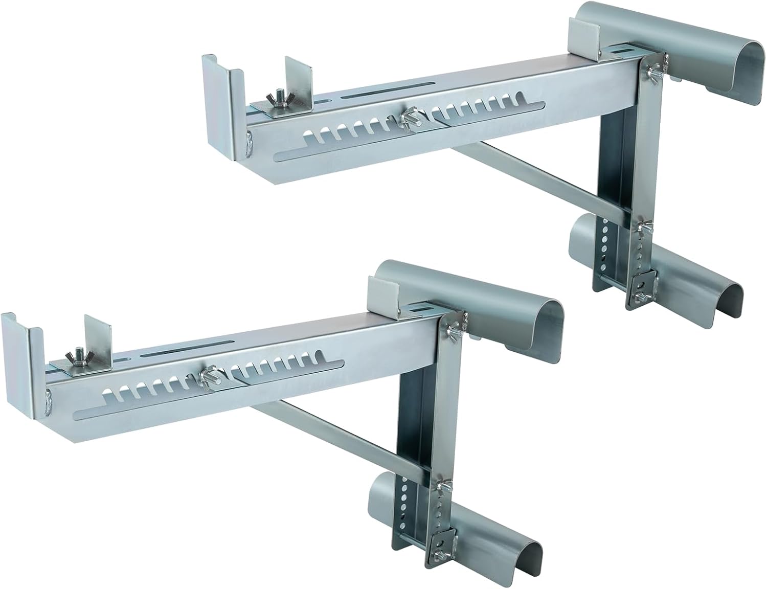 1 Pair Ladder Jacks Scaffold Bracket, Two-Rung Short Body Extension Ladder Jack for Working 20 inch Stage, 660Lbs Load