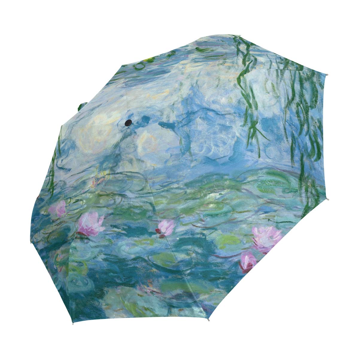 Auto Open Close Umbrella Water Lilies By Claude Monet Oil Paintings Flowers Folding Travel Umbrellas for Rain and