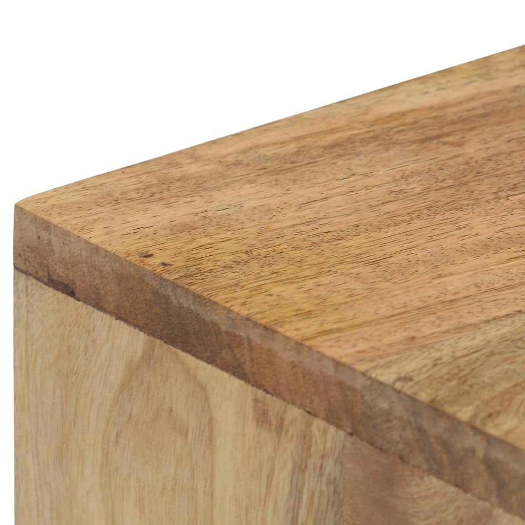 Stolik konsolowy z litego drewna mango, 90 x 45 x 75 cm, z szufladą i otwartą półką, zajmuje mało miejsca jako stolik pomocniczy, stolik do odkładania do salonu, korytarza, biura, z