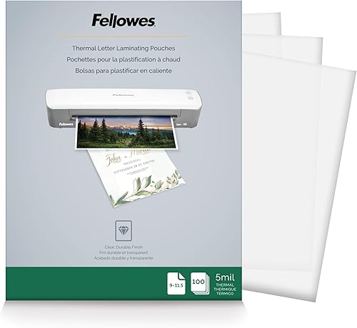 Miniatura 20 de Fellowes Bolsas de laminado térmico, hojas tamaño carta, 5 mil 200 unidades, transparentes (5743601)
