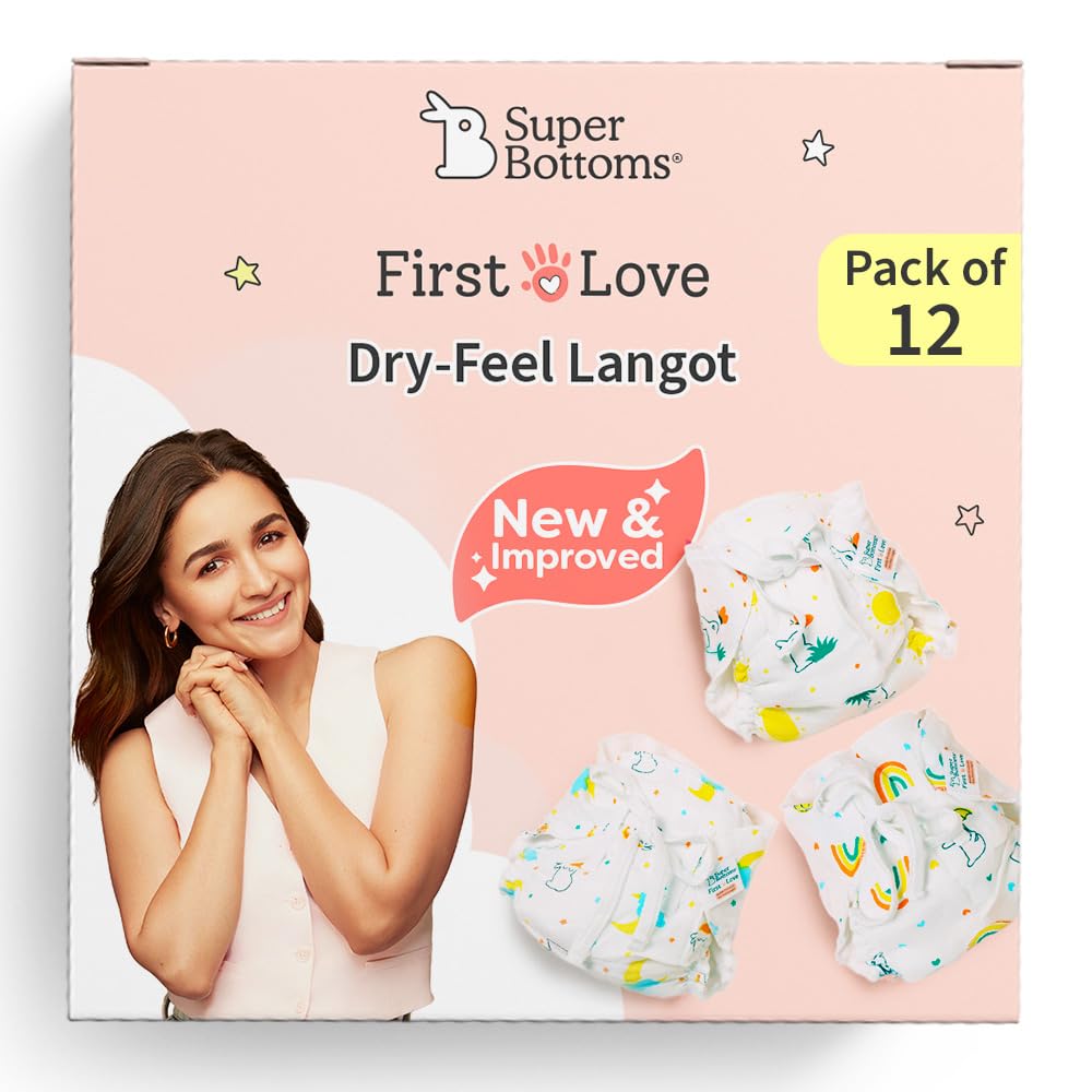 superbottoms First Love Dryfeel Langot for Newborn Baby | No Mess Langot | Premium Muslin Padding (No Sponge) | Nappy for Diaper-Free Time | 0-9M | Newborn Essentials | Bummy Land | 5-10KG | 12Pcs-image-10