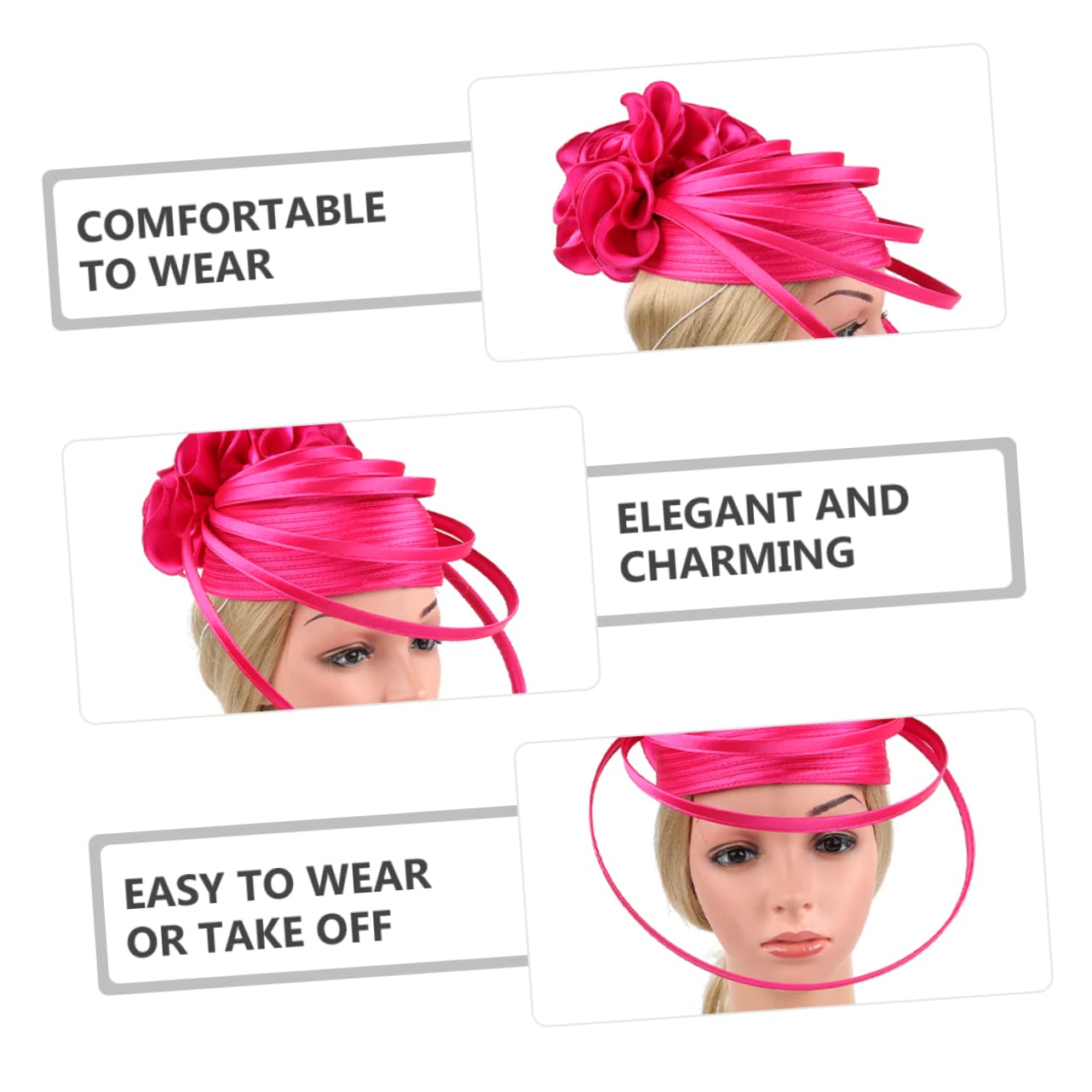 FOMIYES 2pezzi Fascinator Elegante da Donna per Cerimonie e Feste Cappello Leggero con Headband Accessorio da Sposa per Tea Party e Banquet Design Romantico e Comodo e Attraente per Ogni